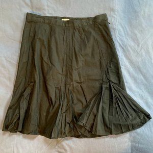NWOT J. Jill 100% Cotton Black Pleated Flare Skirt Lightweight Fully Lined 12P
